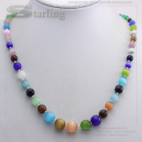 352370105-1 - Колье кошачий глаз (хризоберил) многоцветие Людмила