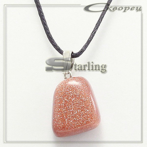 3701103 - Кулон авантюрин коричневый ГС