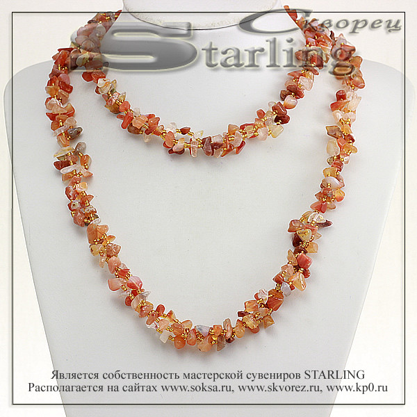 3277568 - Ожерелье сердолик  Изабелла