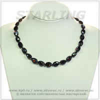 341505162 - Бусы муранское стекло чёрный ТРЗО