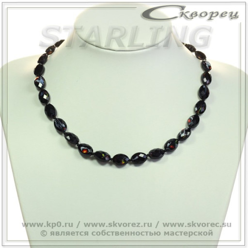 341505162 - Бусы муранское стекло чёрный ТРЗО