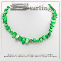341580305 - Бусы перламутр зелёный ГА14