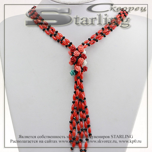 35236525 - Колье коралл томатный Регина