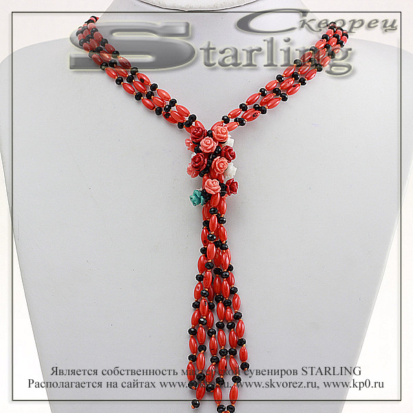 35236525 - Колье коралл томатный Регина
