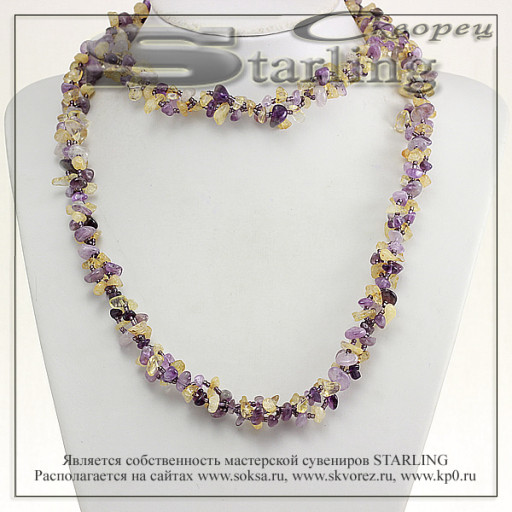 3276968-2 - Ожерелье самоцветы аметист и цитрин Изабелла