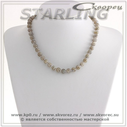 3413987 - Бусы лабрадор  Ш8