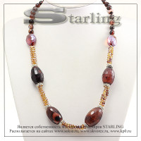 352231840 - Колье агат тонированный коричневый Розалия