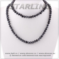 34552196 - Бусы обсидиан снежный КУ8