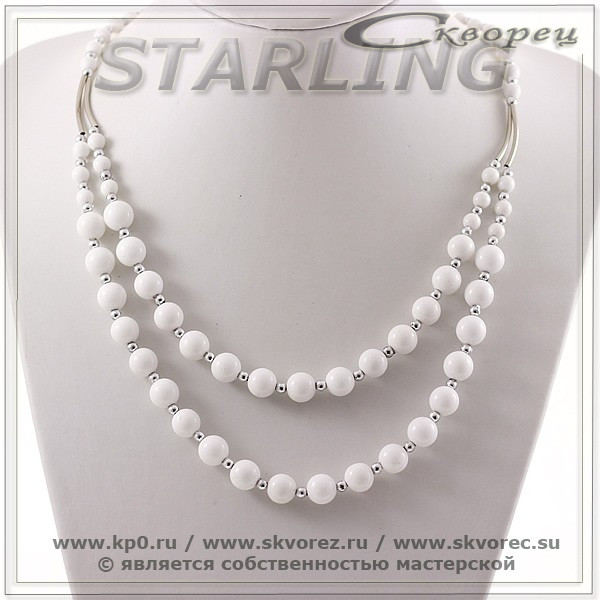 351020115 - Колье агат белый Диана