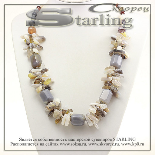 352021251 - Колье агат облачный  Веста