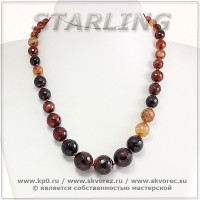 351020511-3 - Колье агат иризирующий (Ботсвана) Мальвина