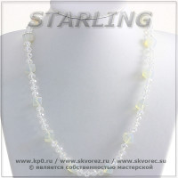 3224321-1 - Ожерелье лунный камень и циркон  Валерия