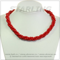 34136173 - Бусы коралл красный 3НШ6