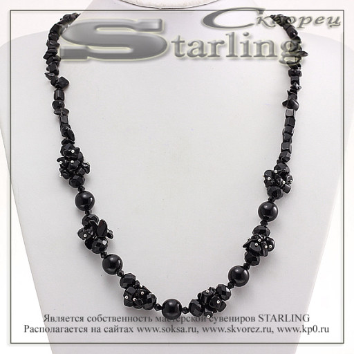 352020240 - Колье агат чёрный Клара