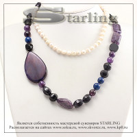 3260700 - Ожерелье аметист и жемчуг  Фантазия