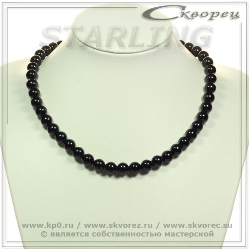 341020281 - Бусы агат черный Ш10