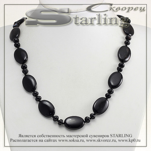 322020227 - Ожерелье агат черный Анастасия