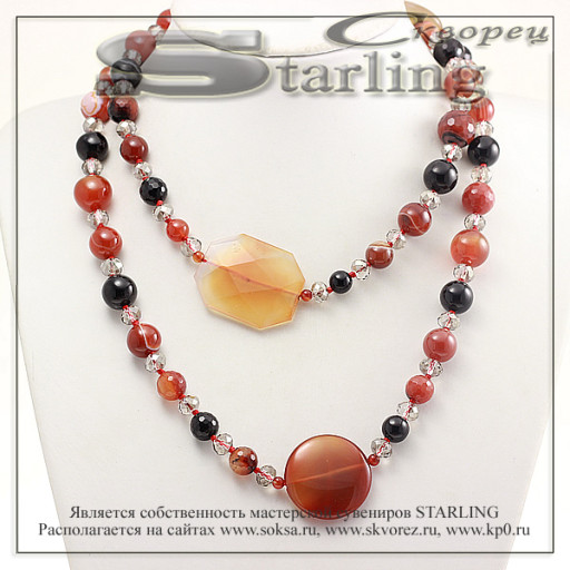 3267500 - Ожерелье сердолик и сардоникс  Фантазия