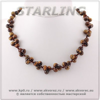 3418208 - Бусы тигровый глаз  ГВШ8