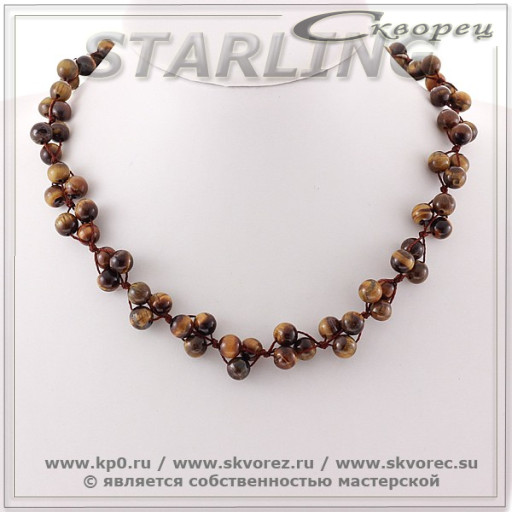3418208 - Бусы тигровый глаз  ГВШ8