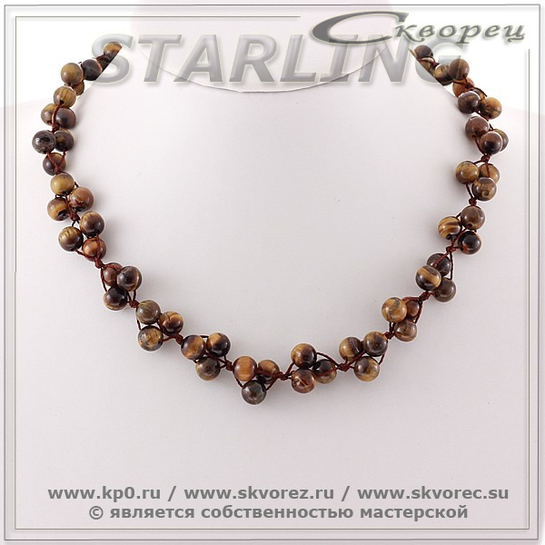 3418208 - Бусы тигровый глаз  ГВШ8