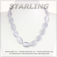 341372754-3 - Бусы кошачий глаз (хризоберил) серебристый ТОВ