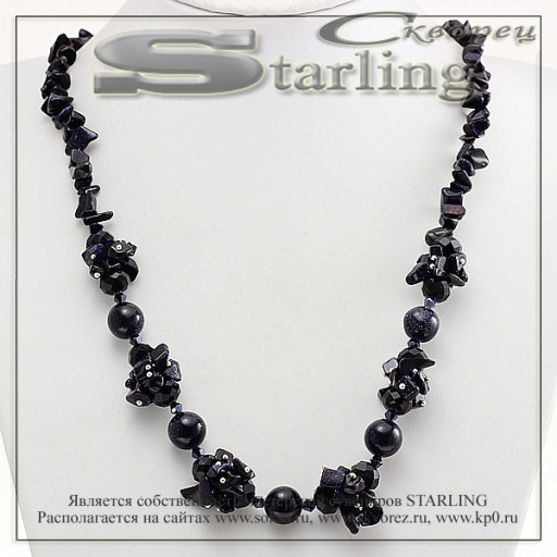 35201240 - Колье авантюрин синий Клара