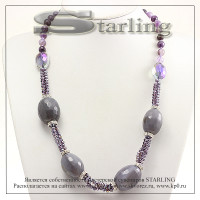 352021240 - Колье агат облачный Розалия