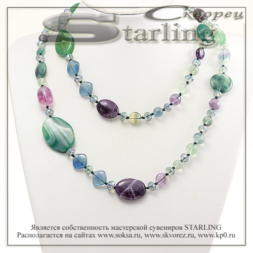 3268700 - Ожерелье флюорит и агат  Фантазия