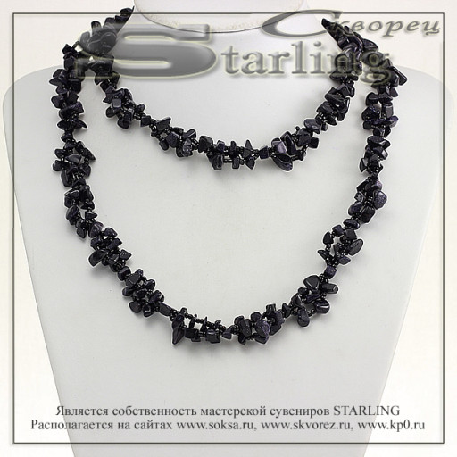 32701268 - Ожерелье авантюрин синий Изабелла