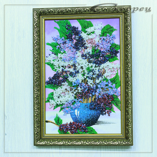 14155106 - Натюрморт сирень А4, фон - сиреневый