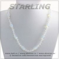 3224319 - Ожерелье лунный камень и циркон  Флориана