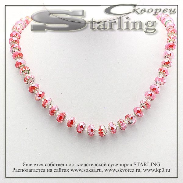 341504088 - Бусы муранское стекло красный ШО10