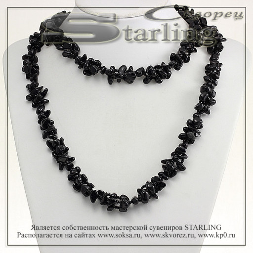 327020268 - Ожерелье агат чёрный Изабелла