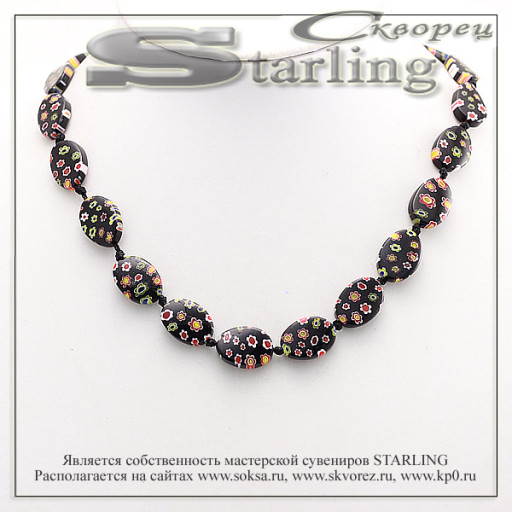 341505155 - Бусы муранское стекло чёрный ТОВВ