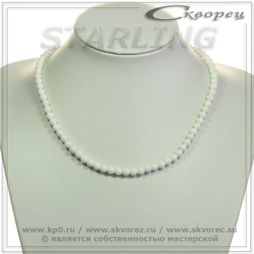 341020186 - Бусы агат белый Ш6