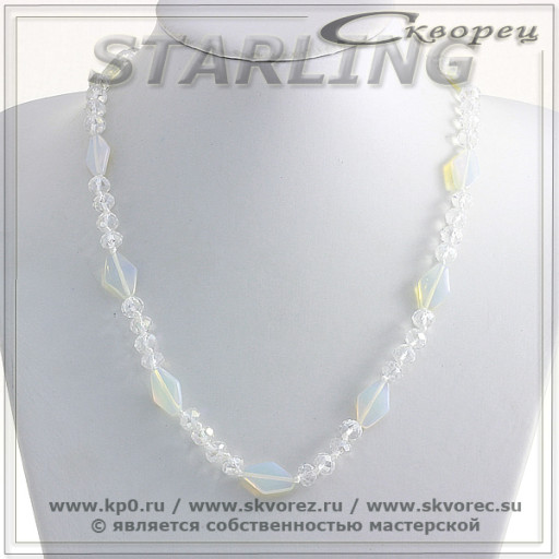 3224312 - Ожерелье лунный камень и циркон  Флавия