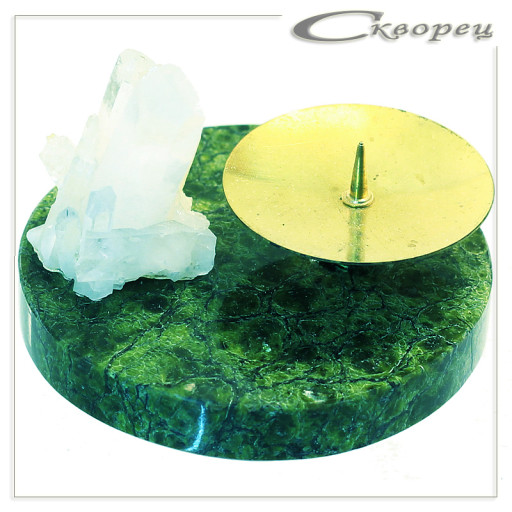 125096 - Подсвечник круглый с хрусталем