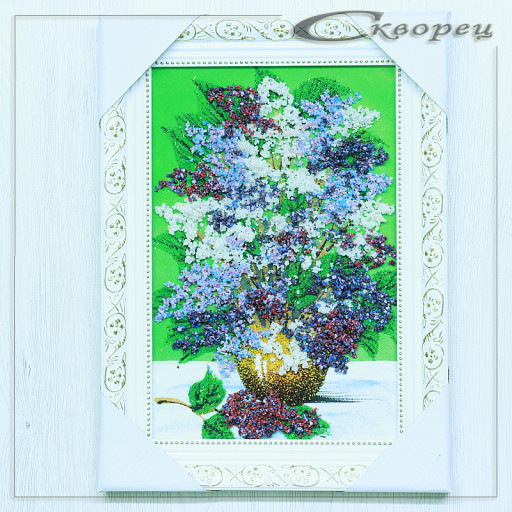 14155153 - Натюрморт сирень А4, фон - зеленый