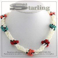 32136434-1 - Ожерелье коралл белый Жанна