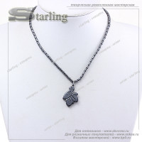 352018 - Колье гематит  Лист