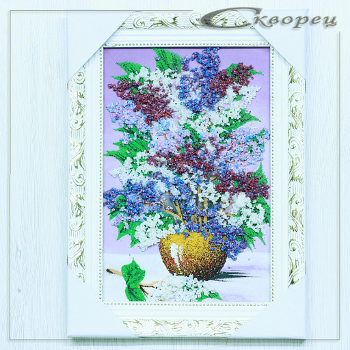 14155156 - Натюрморт сирень А4, фон - сиреневый