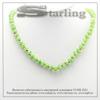 341500394 - Бусы муранское стекло зелёный ШО8