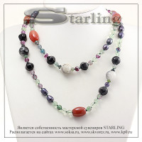 3268700-1 - Ожерелье флюорит и агат  Фантазия