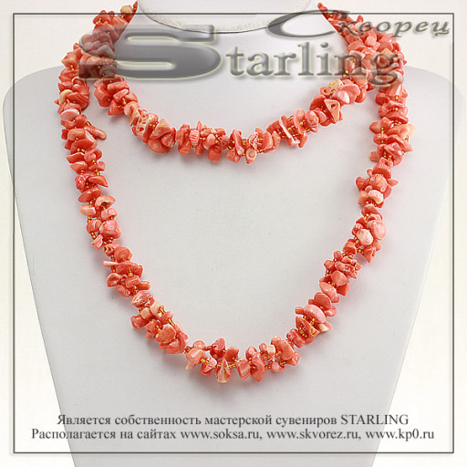 32736368 - Ожерелье коралл розовый Изабелла
