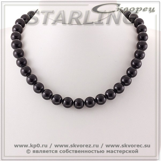 341020282 - Бусы агат чёрный Ш12
