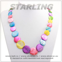 354580109 - Колье перламутр многоцветие Дея