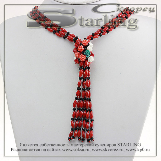 35236125 - Колье коралл красный Регина