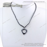 352012-1 - Колье гематит  Сердечко