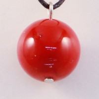 420018 - Подвеска шарик красный коралл